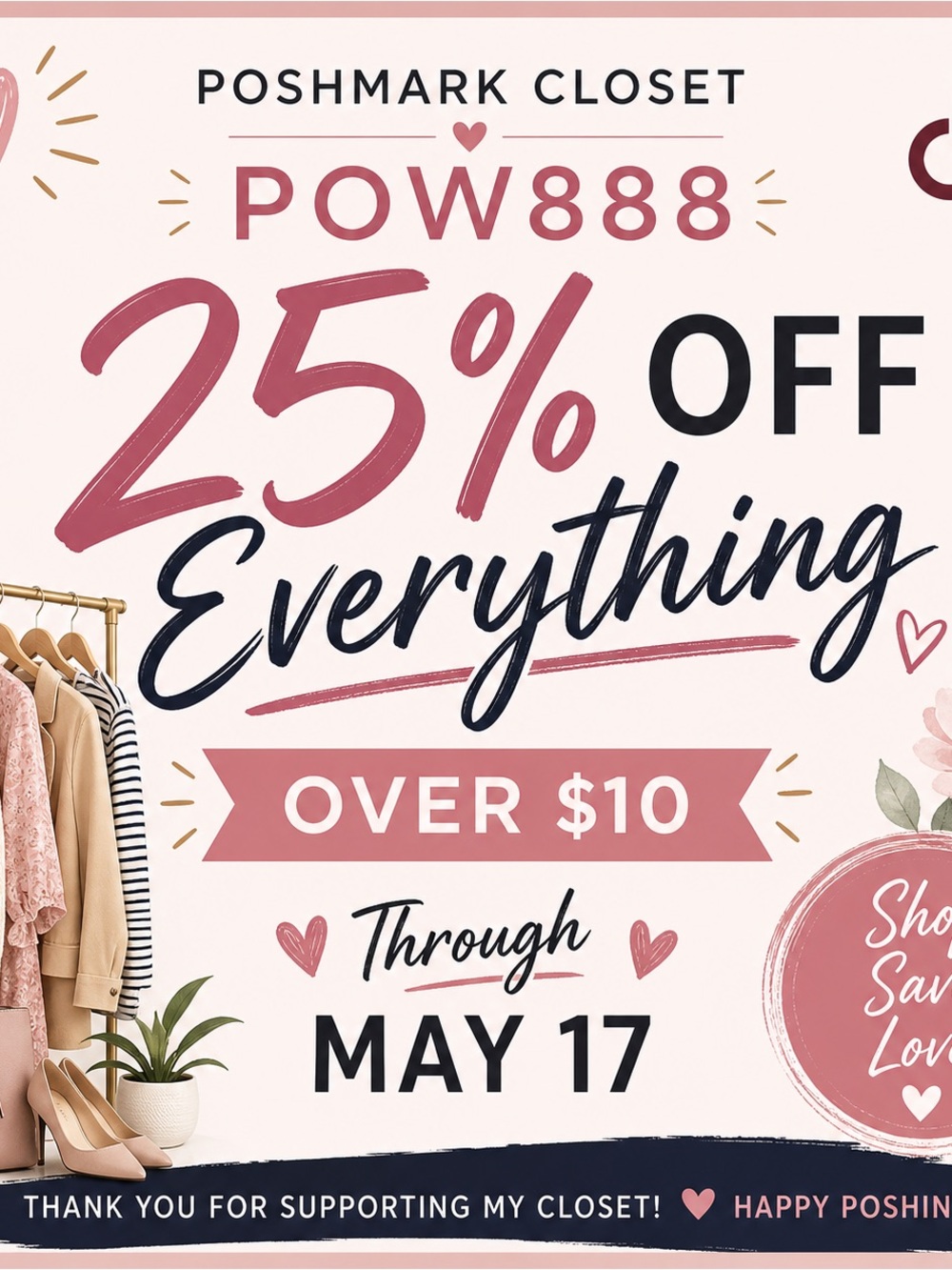 NOT FOR SALE: 25% OFF CLOSET SALE – POW888